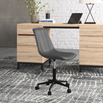 Kyra Light Brown Faux Leather Adjustable Height Swivel Office Chair With Wheel Base