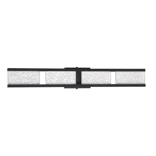 Callavio 4-Light-LED Black Vanity Light with Glass Shade