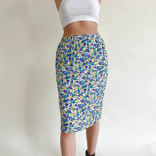 Vintage 90S High Waisted Ditsy Floral Midi Pencil Skirt S/M
