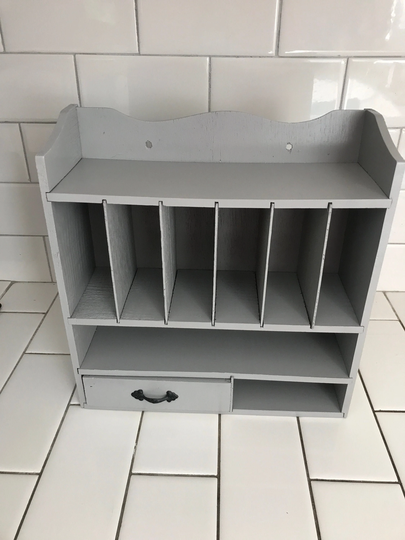 Vintage Desk Mail Paperwork Organizer With Drawer Wall Mount Or Countertop Organization Storage Farmhouse Kitchen Office