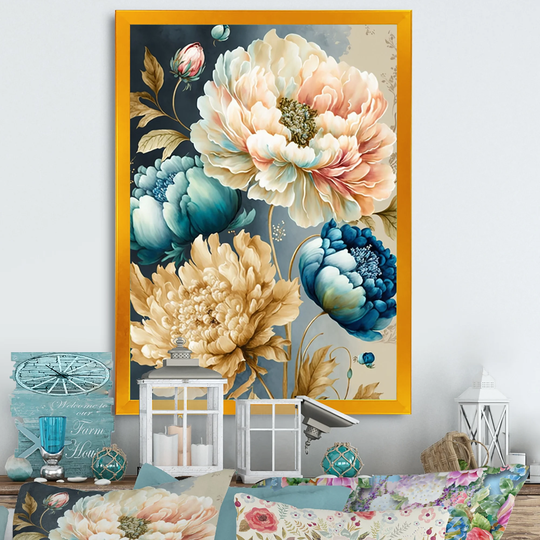 Designart 'Vibrant Multi-Color Floral Bunch IV' Floral & Botanical Framed Art Print