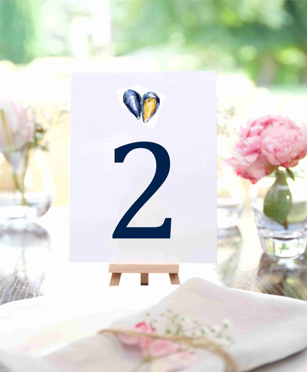 Oyster Table Number, Wedding Cards, Cape Cod Wedding, Printed, Custom Decor, Nautical Printed #, Beach