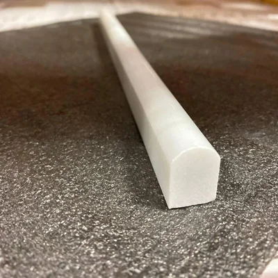 12" x 0.6" Marble Pencil Liner Tile Trim in White