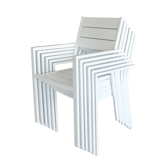 6 Pieces Outdoor Dining Chairs Aluminum Patio Stackable Dining Chairs