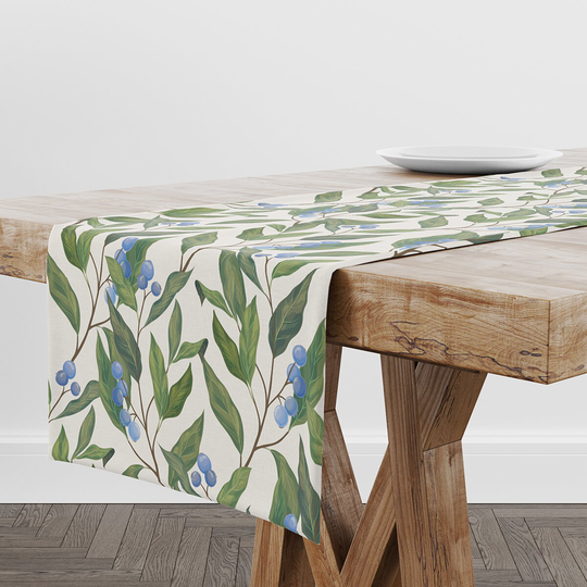 Table Runner Blueberries | Unique Design Decor High Quality Textile & Print Made in Eu