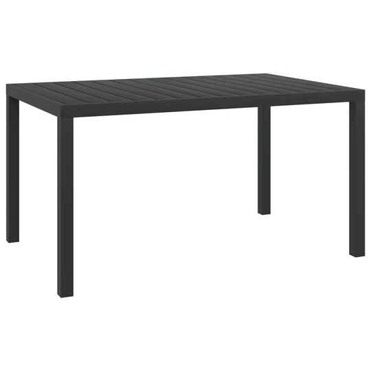 Patio Table Black 59.1"x35.4"x29.1" Aluminium and WPC