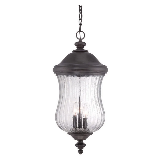 Bellagio 3-light Black Coral Outdoor Hanging Lantern
