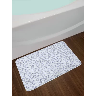 Pencil Drawn Playing Around Bath Rug