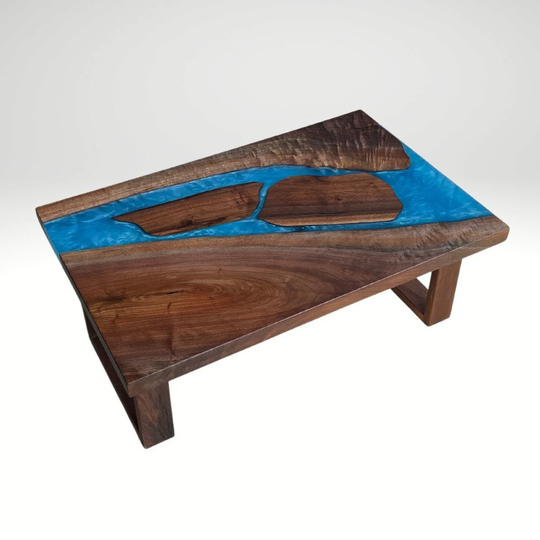 Live Edge Coffee Table/Walnut Epoxy River Resin
