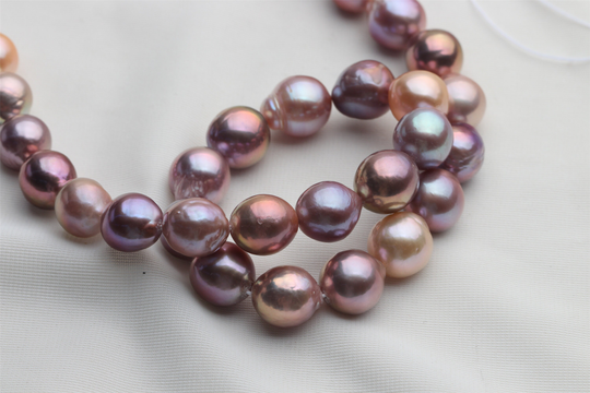 Natural Multi-Color Edison Pearls With Metallic Overtone, Ehf002