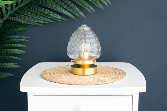 Pineapple Lamp - Unique Glass Globe Table Accent Light Bohemian Lighting Model No. 3079