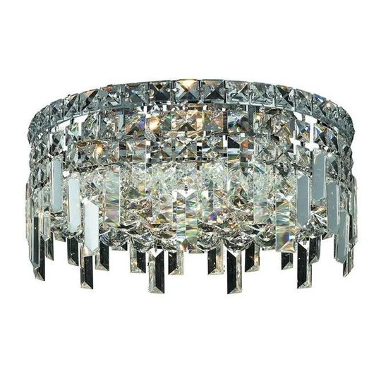 Elegant Lighting Chrome 14-inch 4-light Royal Cut Crystal Clear Flush Mount