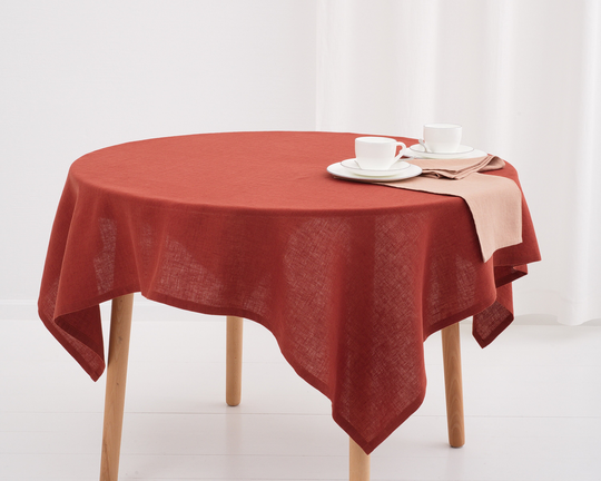 Linen Table Cloth-Linen Table Skirt-Square Cloth-Softened Cloth-Cloth For Dinning-Linen Textile