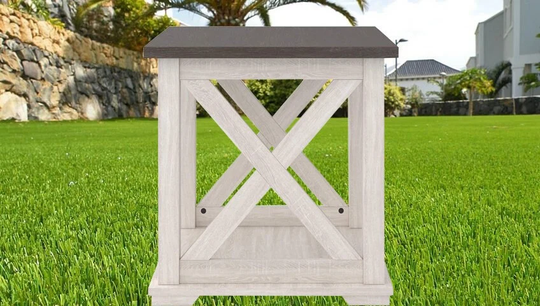 Rustic Solid Coffee Table, Table Made Of Pure Wood, White Wood Table, Dorrinson Square End, Custom Size