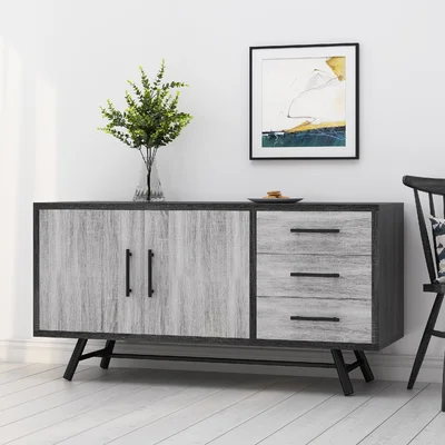 55.25" Wide 3 Drawer Sideboard