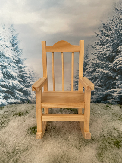 Miniature Wooden Rocking Chair For Crafting Empty Display Christmas & Heaven