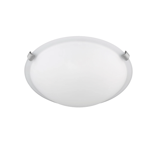 16 Inch Nickel and Bronze Flush Mount Frosted Ceiling Light