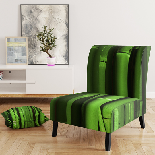 Designart 'Green Bamboo Forest' Upholstered Floral Accent Chair