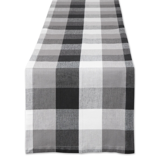 72" White and Black Checkered Table Runner