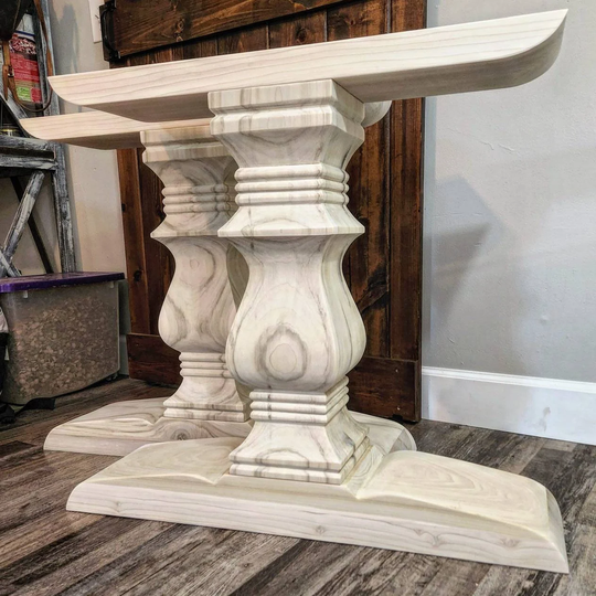 Two Wooden Dining Table Pedestals For One - "The Maverick" Design Raybroswoodwork