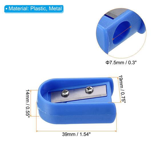 12Pcs Single Hole Pencil Sharpeners, Bulk Plastic Manual Pencil Sharpener Blue