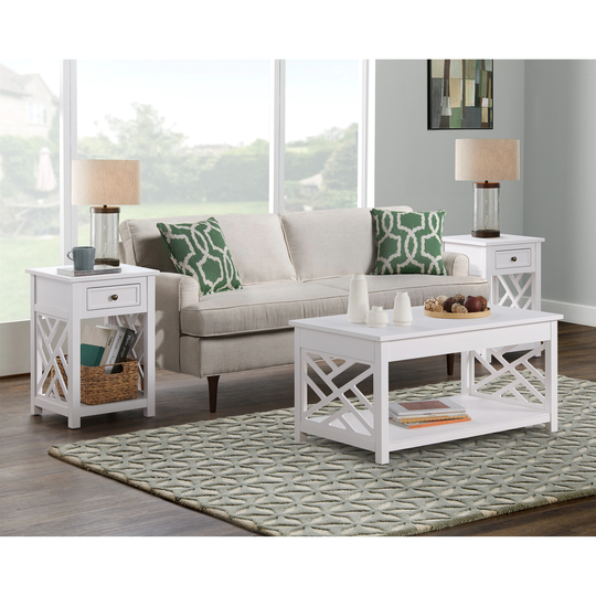 Porch & Den Altadena Coffee Table and Two End Tables with Drawer