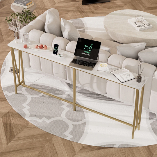 72.8" Gold Extra Long Sofa Table Narrow Long Sofa Outlets Ha