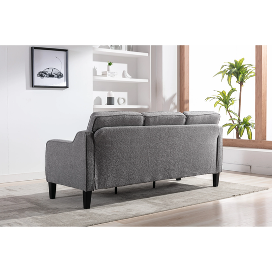 70.87" 3-Seat Square Arm Sofa, Classic American Style Living Room Sofa with Solid Frame & Large Comfortable Seats