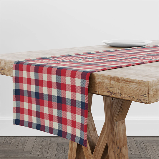 Table Runner Red Plaid | Unique Design Decor High Quality Textile & Print Made in Eu