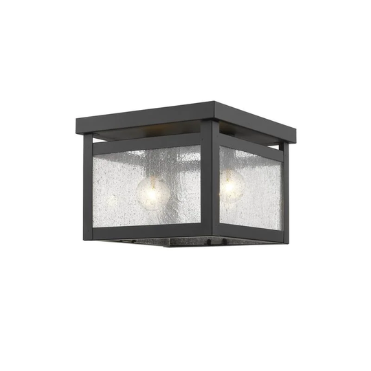 Livex Lighting Milford Bronze Steel/Glass 2-light Ceiling Mount Lamp
