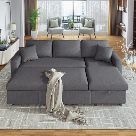 Upholstery Sectional Sofa Grey