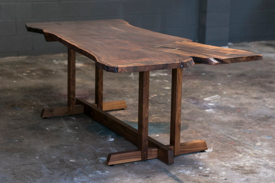 Live Edge Walnut Dining Table // Nakashima-Inspired Base Solid Wood | Shipping/Delivery Not Included, Please Inquire For Added Costs