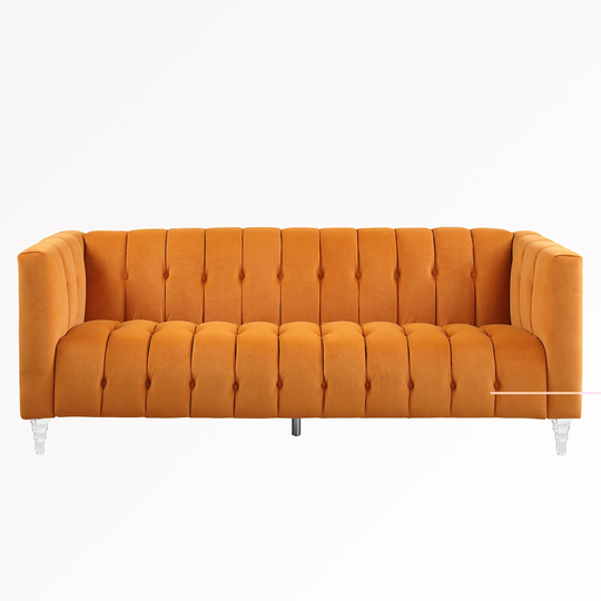 82"W Velvet 3-Seater Chesterfield Sofa Couch