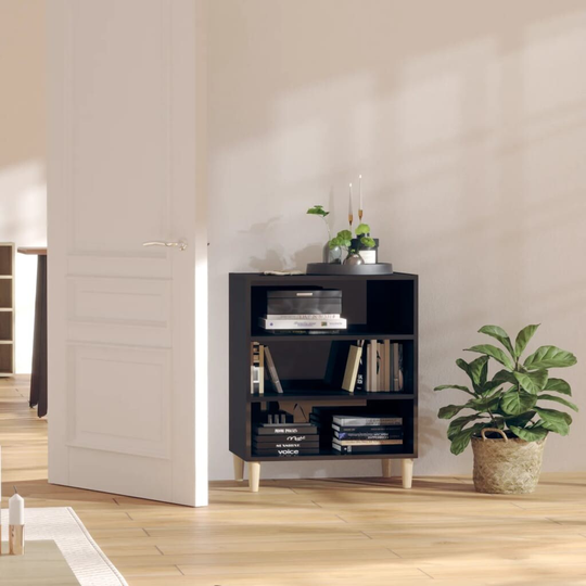 Sideboard High Gloss Black 22.4"x14"x28" Chipboard