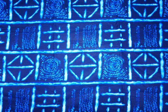 Indigo Boho Table Runner, Afrocentric Home Decor, Rustic Ankara, Geometric Abstract African Symbol, Farmhouse Minimalist Linen Blue