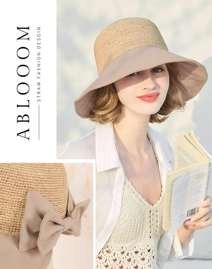 straw Hat For Women, Bow Hat, Women Sun Women, Summer Hat, Foldable Wide Brim Beach