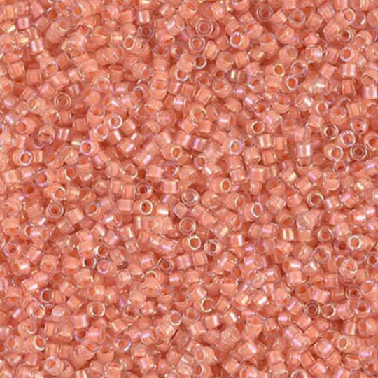 Db 68, Crystal/Peach Inside Color Lined - Miyuki Delica Beads, Size 11, 5 Grams & Seed Beads Rainbow | Ab