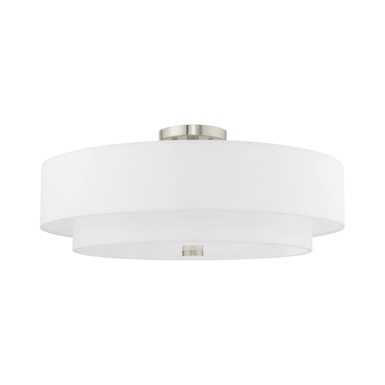 Livex Lighting Meridian 5-light Double-drum Shade Ceiling Mount - 22"Dia. x 9.5"H