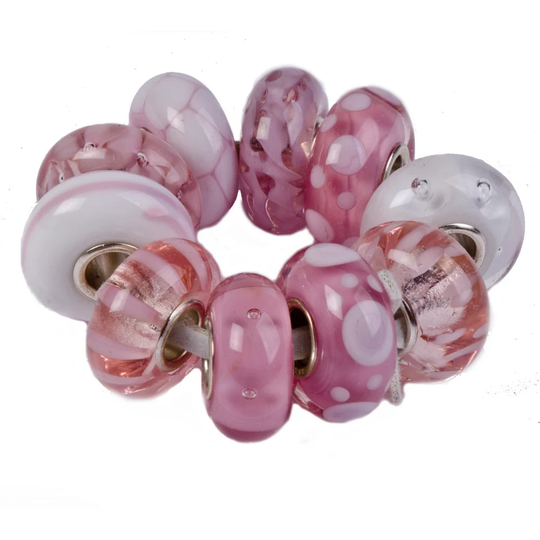 Trollbeads Glass 64110 Empowerment Glass Beads, Pink Kit-10 Retired