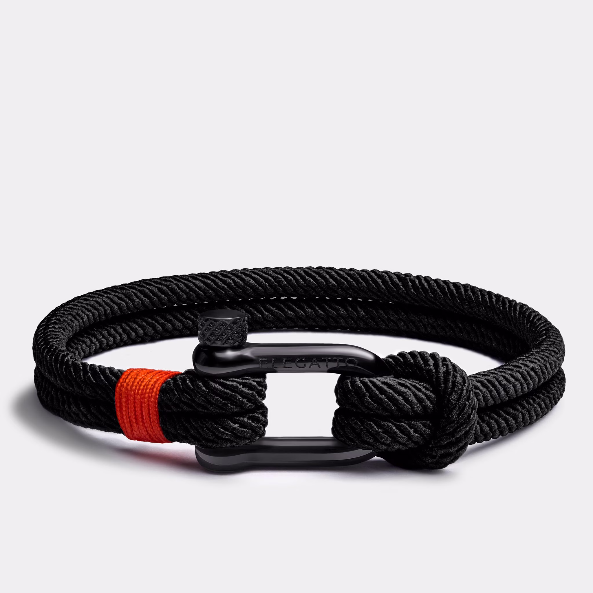 Minimalist Nautical Black Rope Bracelet - Elegatto Alchor Jewelry For Men Father's Day Gift Him 2021