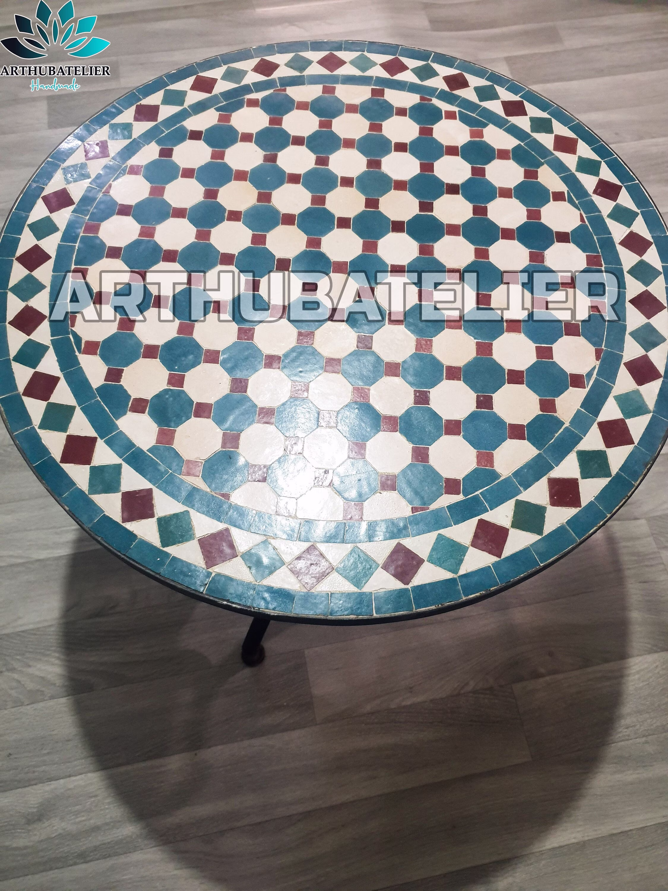 Mosaic Coffee Table For Outdoor-Indoor 100% Handcrafted, Moroccan Tiles Home Decor