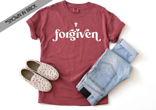 Forgiven Comfort Colors Short Sleeve T-Shirt - Faith Based Shirts Jesus Shirt Church T-Shirt