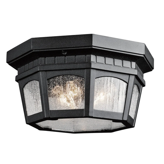 Kichler Lighting Courtyard Collection 3-light Textured Black Outdoor Flush Mount