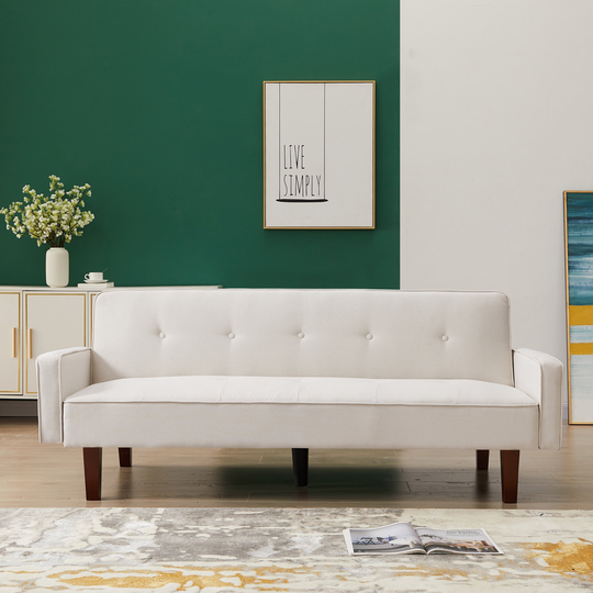 KINWELL 75-inch Modern Square Arm Futon Sleeper Sofa
