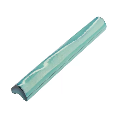Antic Special 6" x 0.75" Glossy Ceramic Pencil Liner Tile Trim in Lava Verde