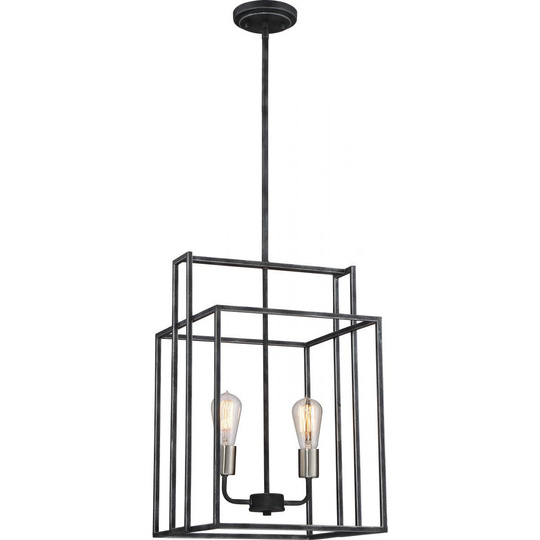 Nuvo Lighting Lake Black Finish 2-light 14-inch Square Pendant - Length 14.00", Width 14.00", Height 20.5"