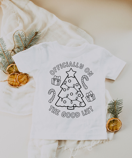 Good List Coloring Shirts, Unisex Cute Kid Gifts, Stocking Stuffers, Toddler Gifts, Shirt For Kids, Crafts Craft