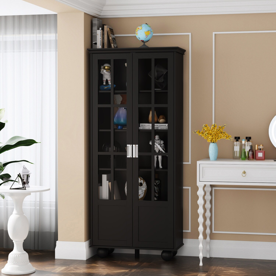 Storage Cabinet Display Cabinet with Acrylic Glass Doors,Shelves
