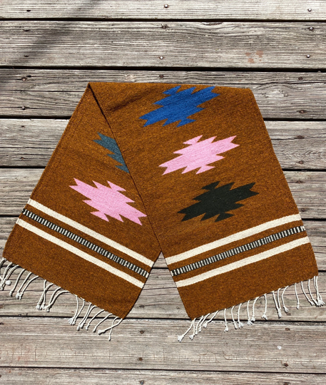 Zapotec Southwest Wool Table Runner/Wall Tapestry Measuring 48" X 16 Inches - Handwoven in Oaxaca, Mexico