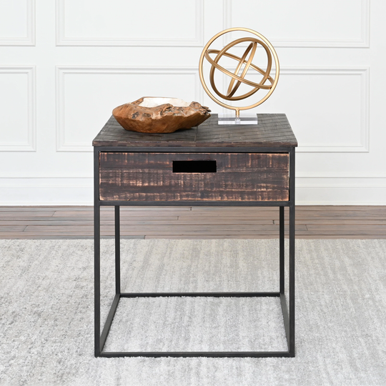 Abbyson Tustin Industrial Wood End Table